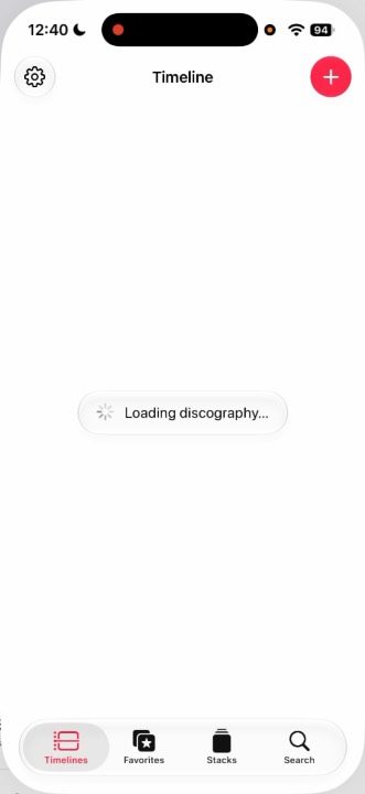 Loading discography. The recipe is saved; the albums download fresh.