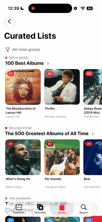 Curated lists. All-time greats, with each ranking credited to its source.